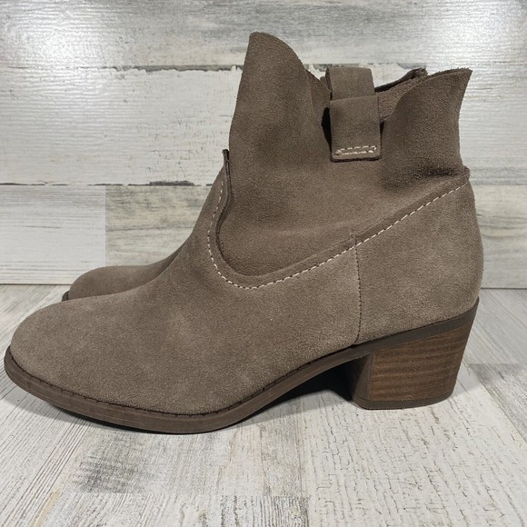 Carlos Santana Leighton Booties Taupe Suede Slouchy Ankle Boots Women's Size 7.5 - Picture 3 of 7